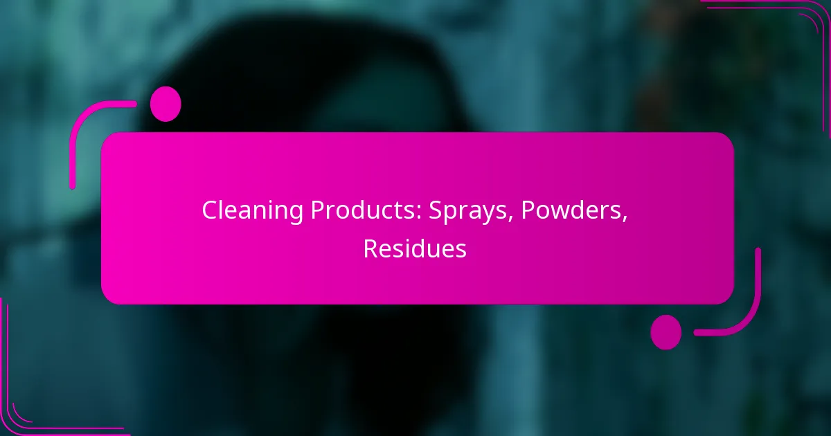 Cleaning Products: Sprays, Powders, Residues