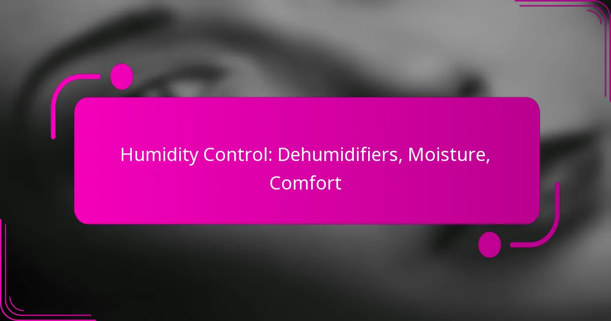 Humidity Control: Dehumidifiers, Moisture, Comfort