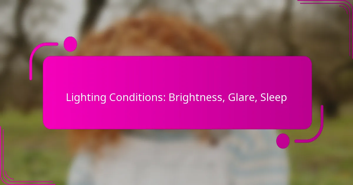 Lighting Conditions: Brightness, Glare, Sleep