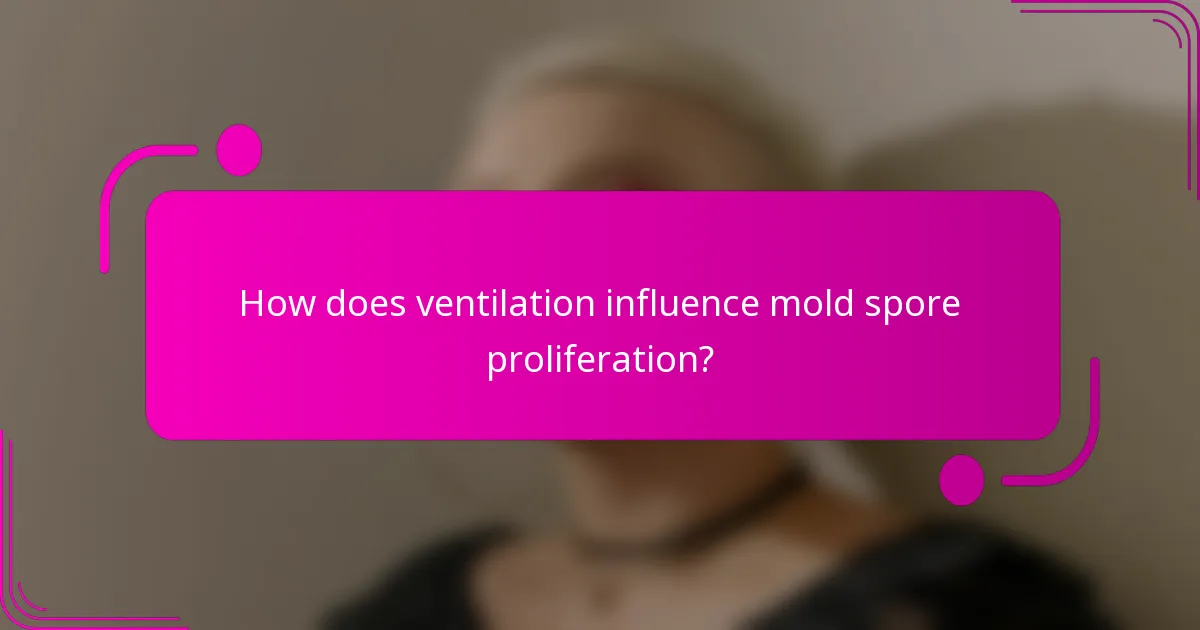 How does ventilation influence mold spore proliferation?