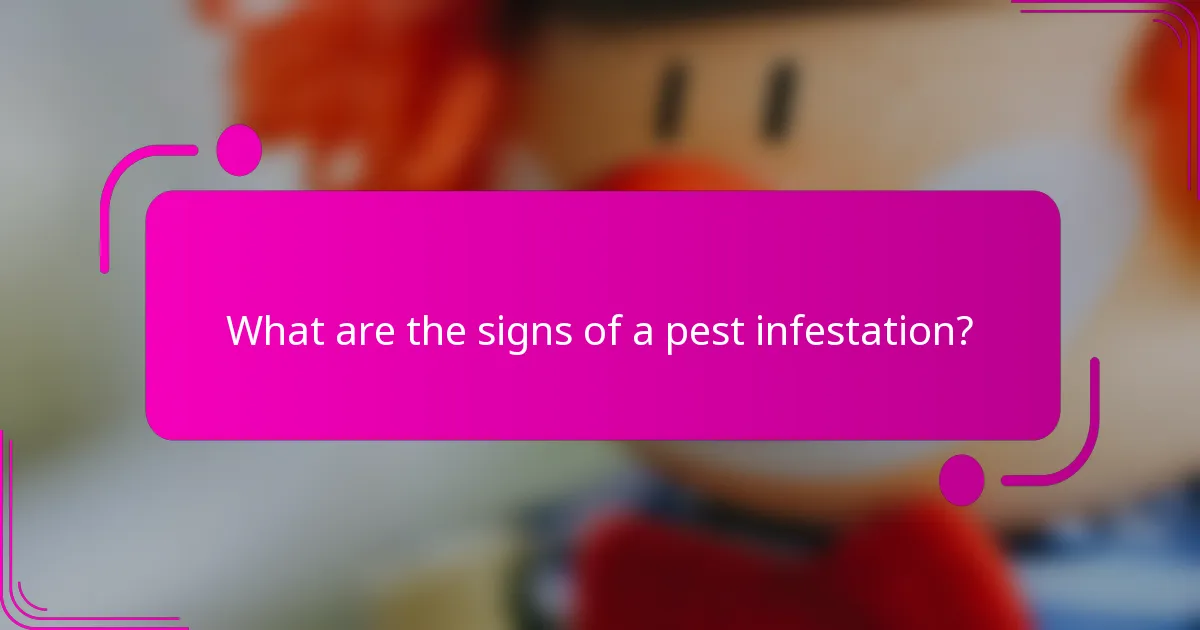 What are the signs of a pest infestation?